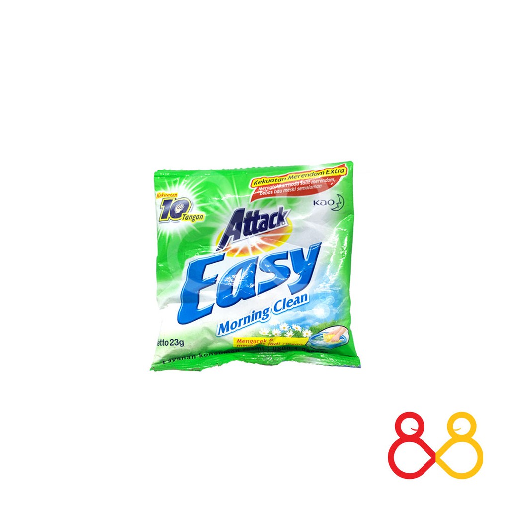 Attack Easy Hijau Sachet (12 Pcs) - Deterjen Attack Easy 23gr