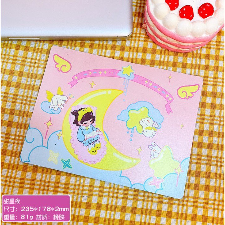 J2 - Mousepad kartun student Alas Mouse / Tatakan Mouse lentur-stary nite