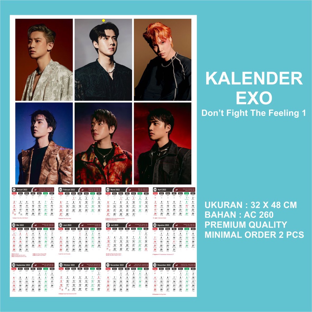 (READY STOCK) KALENDER 2023 - EXO DON'T FIGHT THE FEELING - KALENDER KPOP MURAH