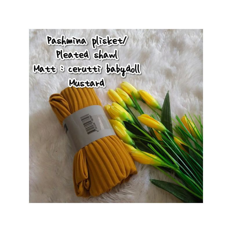 PASMINA PLISKET /FULL PLISKET TANPA GARIS TENGAH