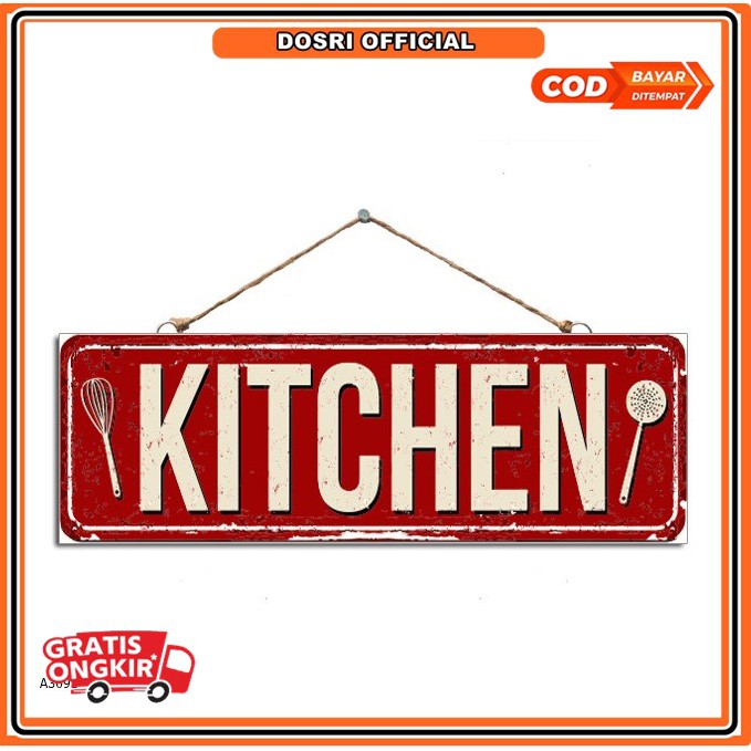 [NEW] Hiasan Pintu Tema Dapur Tulisan Kitchen Wall Decoration 10cm x 30cm