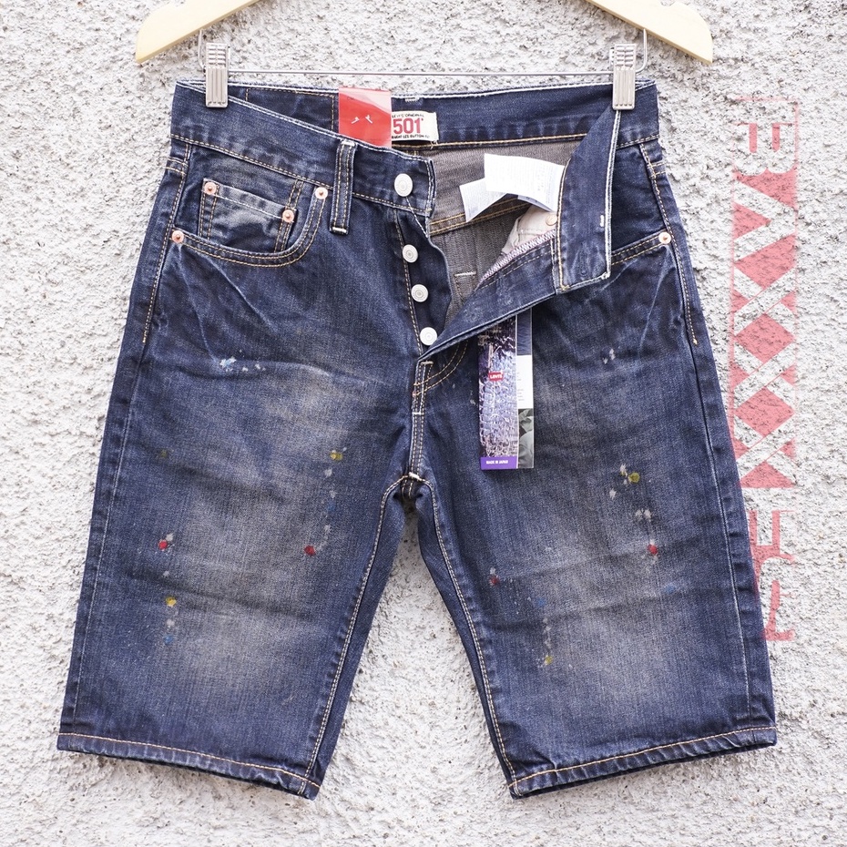 Short Pants Levis 501 Bercak - Celana Jeans Pria - Made In Japan