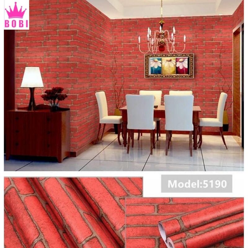 PALING LARISWALPAPER STIKER DINDING MOTIF BATA MERAH