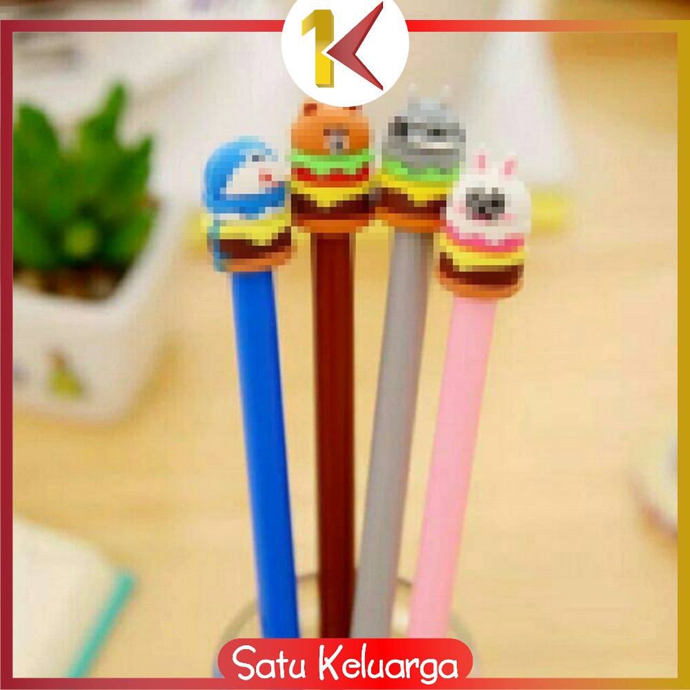 SK-A7 Pena Hamburger Cartoon/Pulpen Burger Unik/Pen Burger Kartun Line Stationary-7