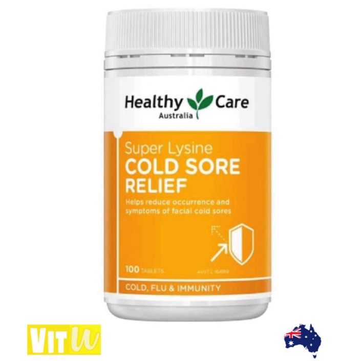 Healthy Care Super Lysine Cold Sore Relief 1000mg 100 Tablets