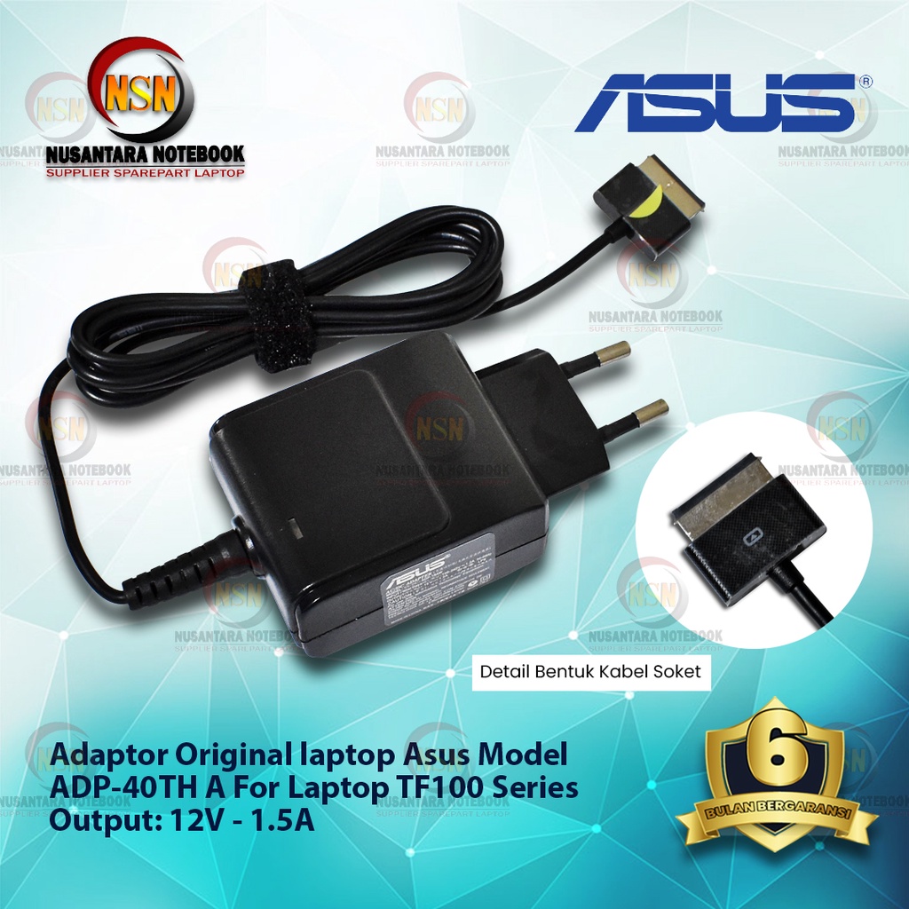 Adaptor Charger Original Asus 15V - 1.2A for Laptop TF100 Series