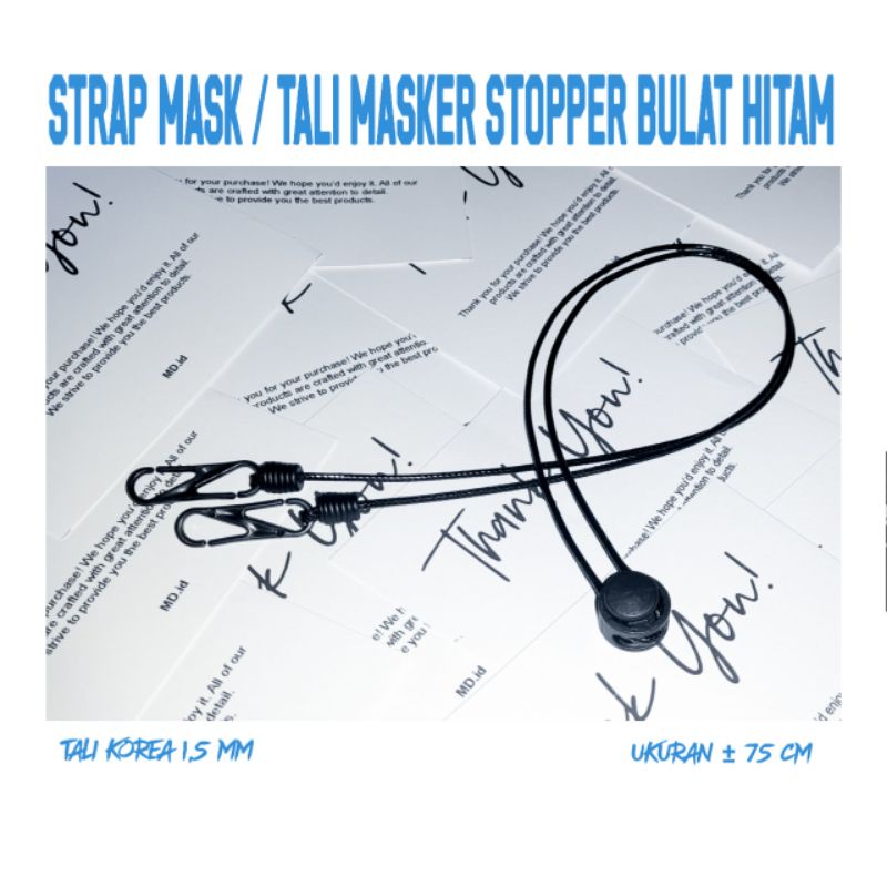 MD.id STRAP MASK / TALI MASKER STOPPER BULAT HITAM
