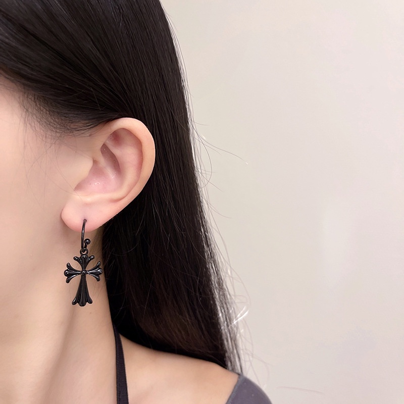 Anting Tusuk Gantung Desain Salib Gaya Simpleretro Untuk Wanita