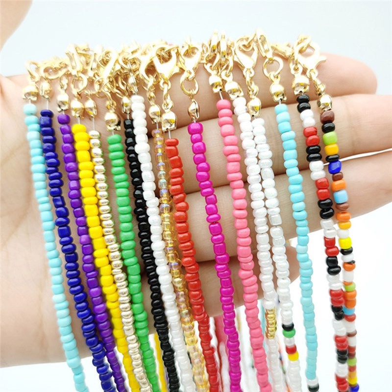 Kalung Choker Manik-Manik Warna-Warni Gaya Boho Korea Untuk Wanita