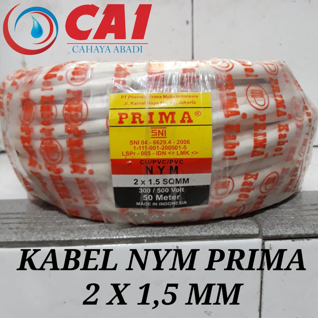 KABEL LISTRIK - PRIMA NYM 2x1,5 / 2x1.5 mm -TUNGGAL METERAN