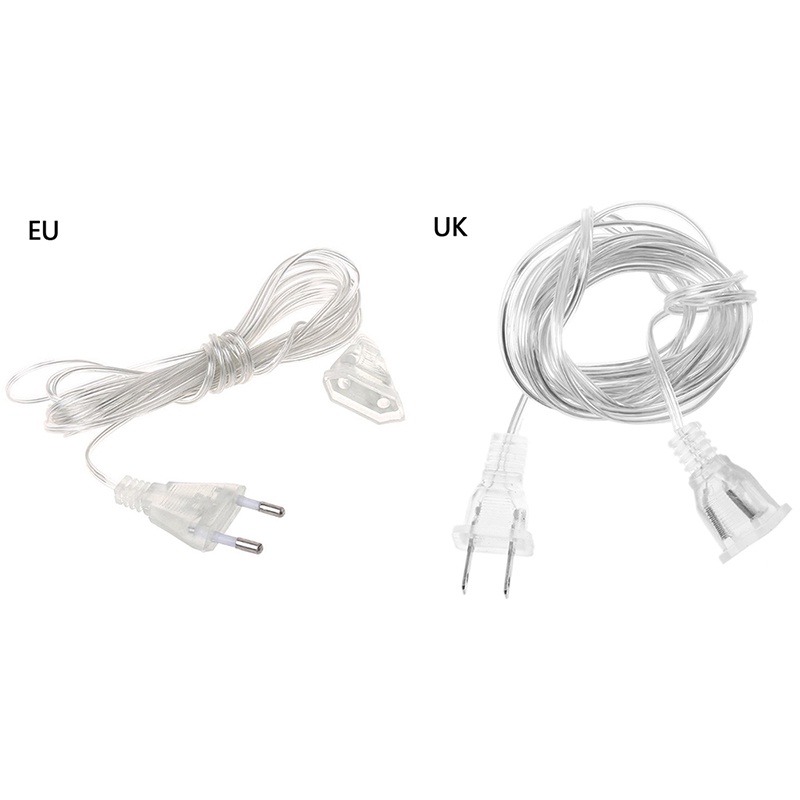 (LUCKID) Kabel Extension Power Plug EU / UK Panjang 5m Untuk Lampu Natal LED