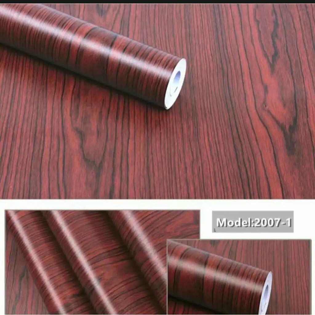 DISKON!! Wallpaper Kayu Coklat Krem Putih Merah Biru Combinasi Premium High Quality 45cm X 8M COD - BARNIK88