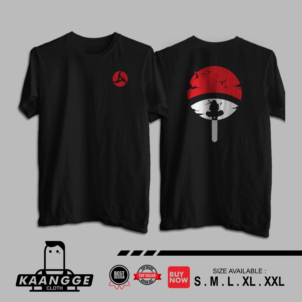 Kaos Itachi Uchiha Mangekyou Sharingan Baju Anime