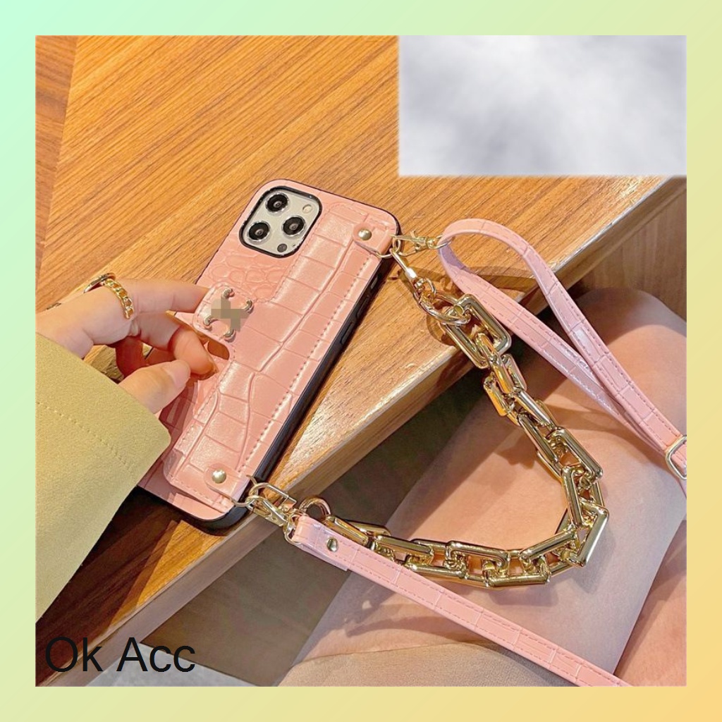 Jual Case + tali + rantai warna Macaron lucu cantik i panjang pinggang bahu Iphone 7 8 7+ 8+ X Xr Xs Max 11 12 13 Pro Max FH35