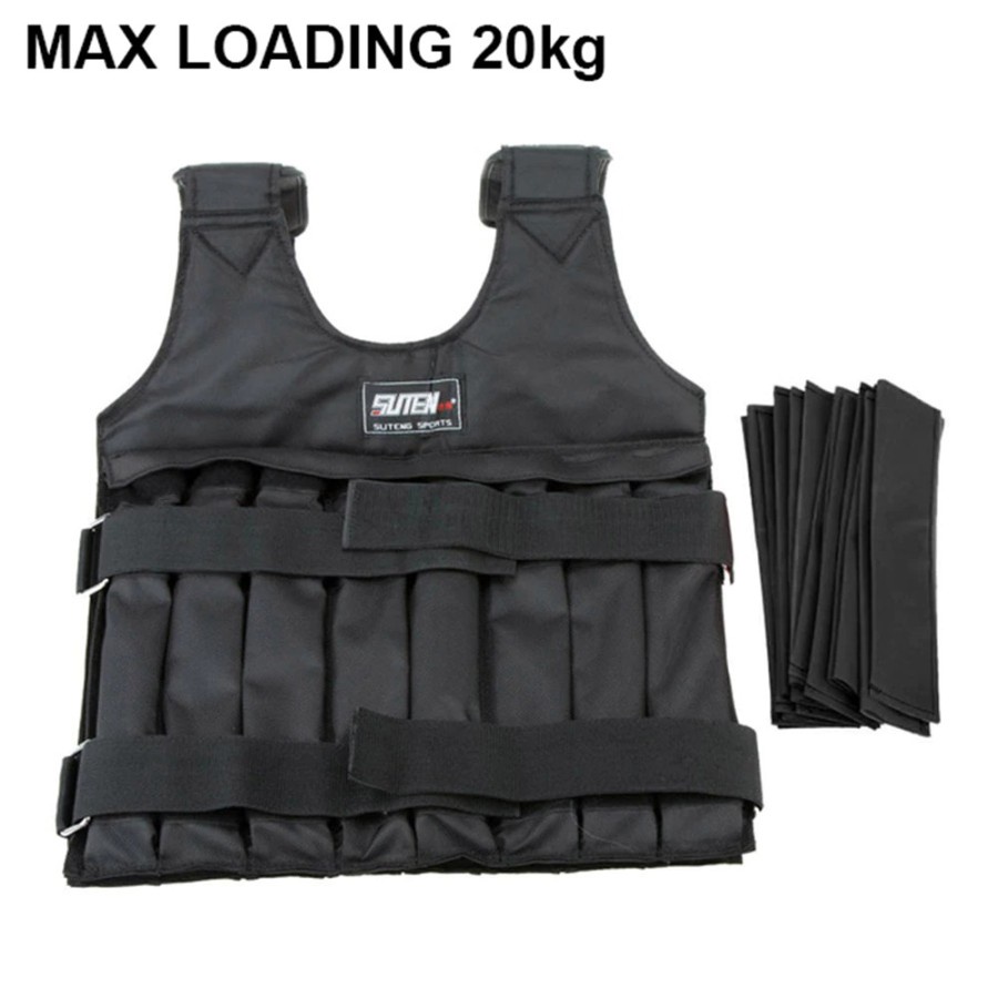 Rompi Pemberat Latihan Lari Weighted Vest Beban 20kg - 907 - Black