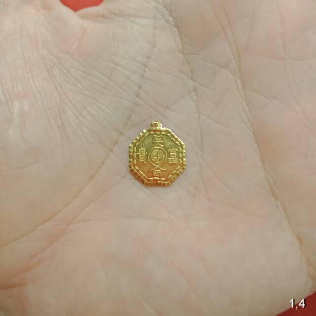 24K Mainan Liontin kalung anak dan dewasa emas asli 0,5 0.5 setengah 1 satu g gr gram love Allah salib kubah