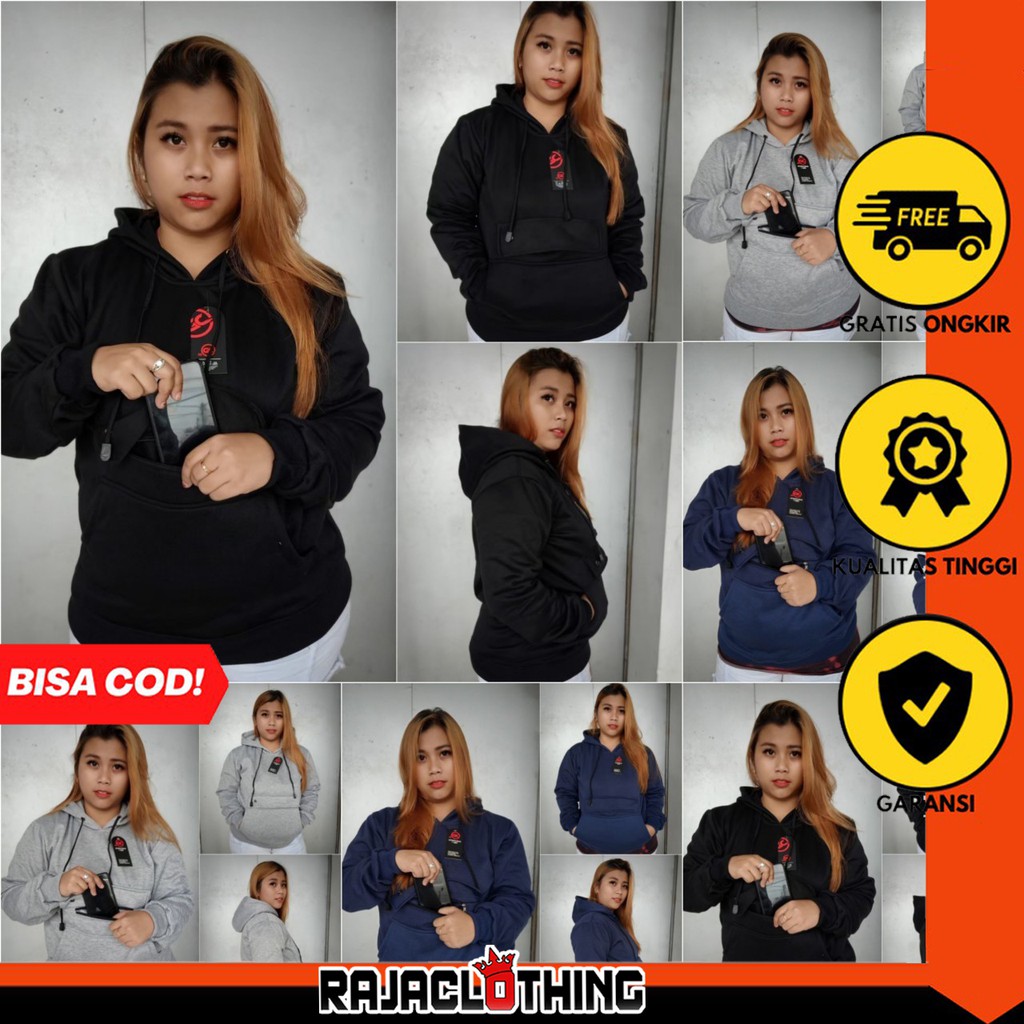 RCL - JAKET SWEATER CAUGLE PRIA WANITA HITAM ABU NAVY GC