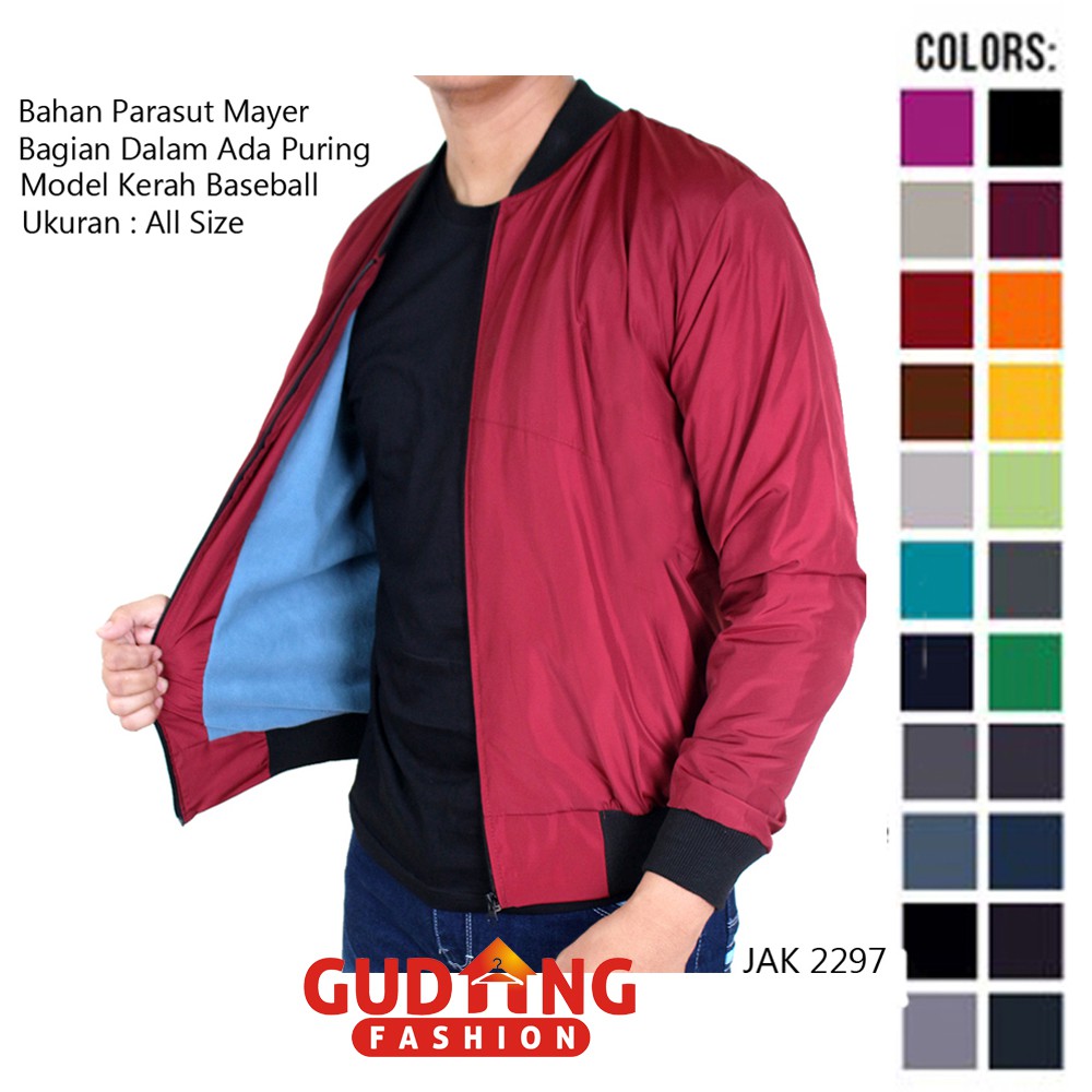 Jaket Parasut Keren Pria dengan Puring Banyak Pilihan Warna - JAK (COMB)