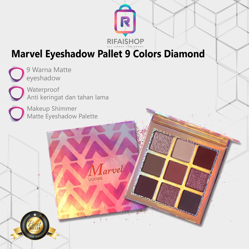 Marvel Eyeshadow Pallet 9 Colors Diamond