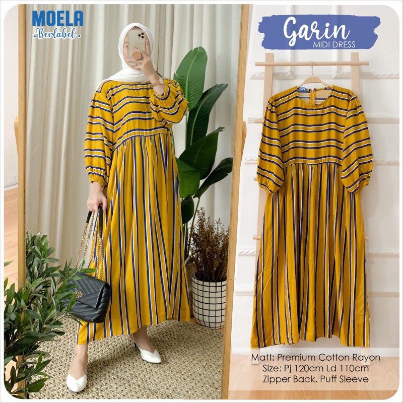 [MOELA] GARIN MIDI DRESS LONG TUNIK by moela