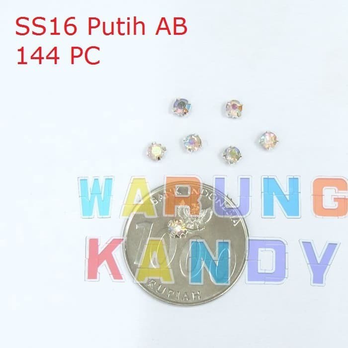 Diamon Jahit KW1 SS16 Putih &amp; AB ECER 144pc