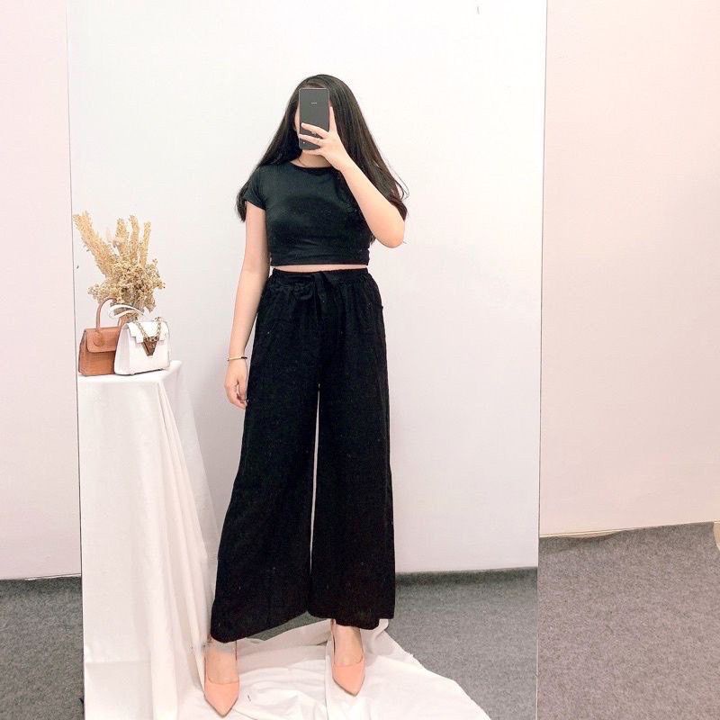 1KG MUAT 4PCS | OKY KULOT LINEN TALI DAILY PANTS HITS OOTD SELEBGRAM FASHION GROSIR WANITA