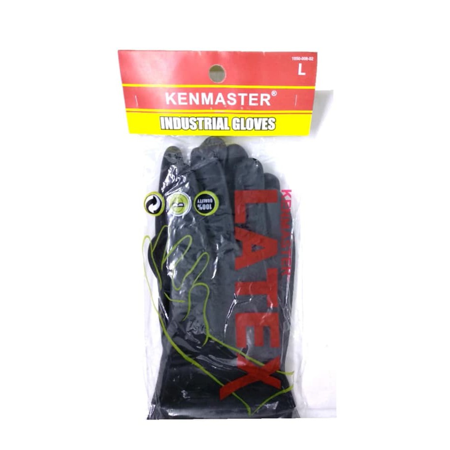 Kenmaster Sarung Tangan Karet Hitam - Latex Hand Gloves