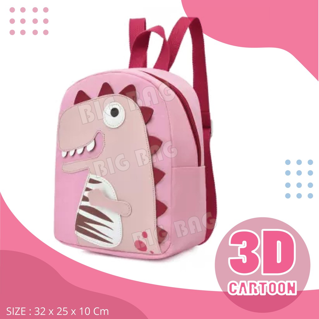 Tas Anak Dinosaurus 3D CARTOON EFFECT - Tas Dino Ransel Dino Tas Sekolah Anak