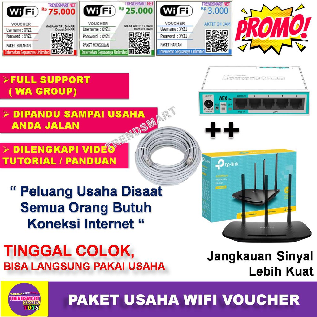 Jual Paket Usaha Wifi Voucher Vocer Hotspot Rt Rw Net Mikrotik Rb750r2