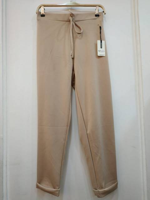 (5 Warna) Celana Bahan Scuba Stretch Kulot Polos All Size-6