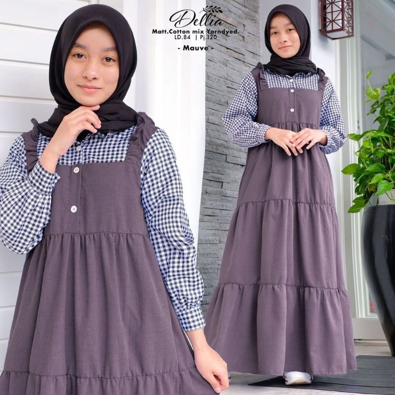 GAMIS ANAK REMAJA PEREMPUAN USIA 6-8-10-12 13-14 TAHUN ONE SET 3 IN 1 DRESS GAMIS ANAK TANGGUNG TERB
