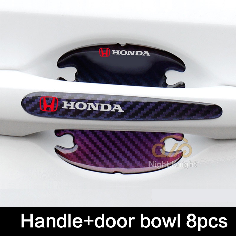 For Honda CITY Fit JAZZ CIVIC HRV VEZEL CRV BRV Accord Odyssey Car Carbon Fiber Pattern Door Bowl Handle Sticker