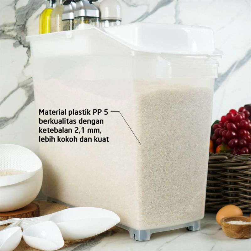 RICE BOX TEMPAT PENYIMPANAN BERAS 20 KG KOTAK BERAS RICE KEEPER JUMBO