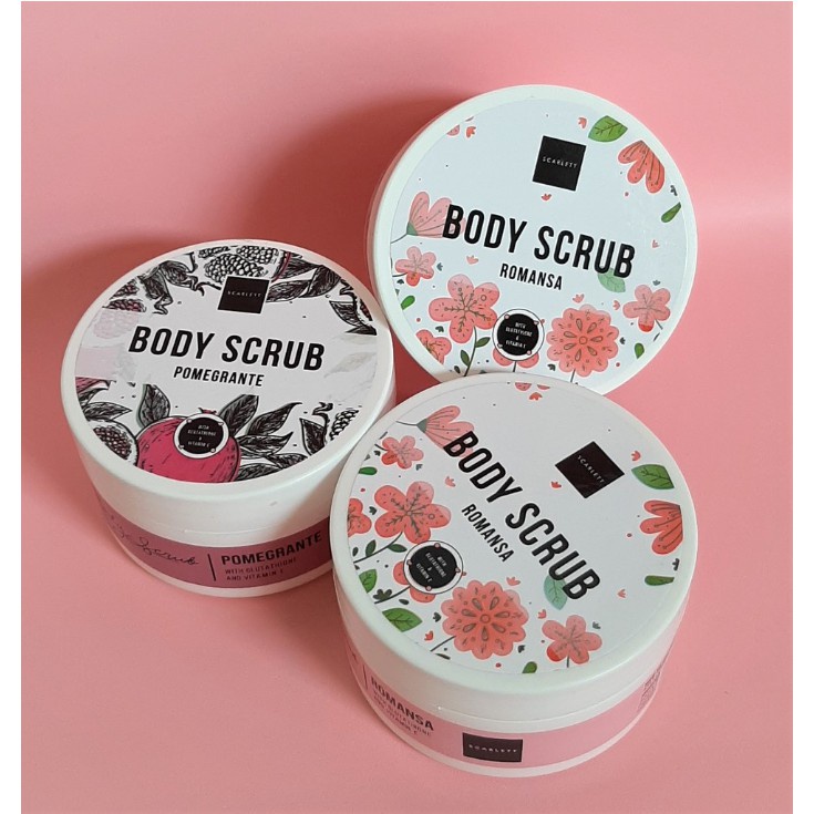 *galerybeautysemarang* BODY SCRUB SCARLETT WHITENING - SCARLETT LULUR BADAN ORIGINAL BPOM HAPPY COFFEE ROMANSA POME - SCARLETT HAPPY