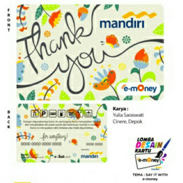 Mandiri eMoney THANK YOU for Everything ORI /Like eTOLL Tapcash Flazz or Brizzi