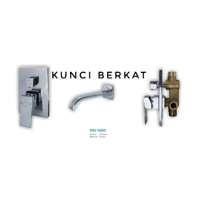 Kran Tanam Eixo AS02 Chrome/Stop Kran Tanam Panas Dingin 2 Arah/2 Way/Sower Hot and Cold