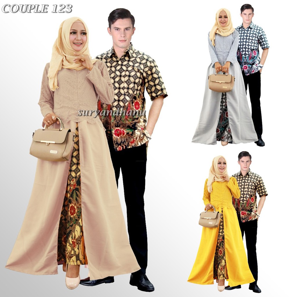 CP 123 Couple batik katun brokat FURING busui rok blus baju pesta