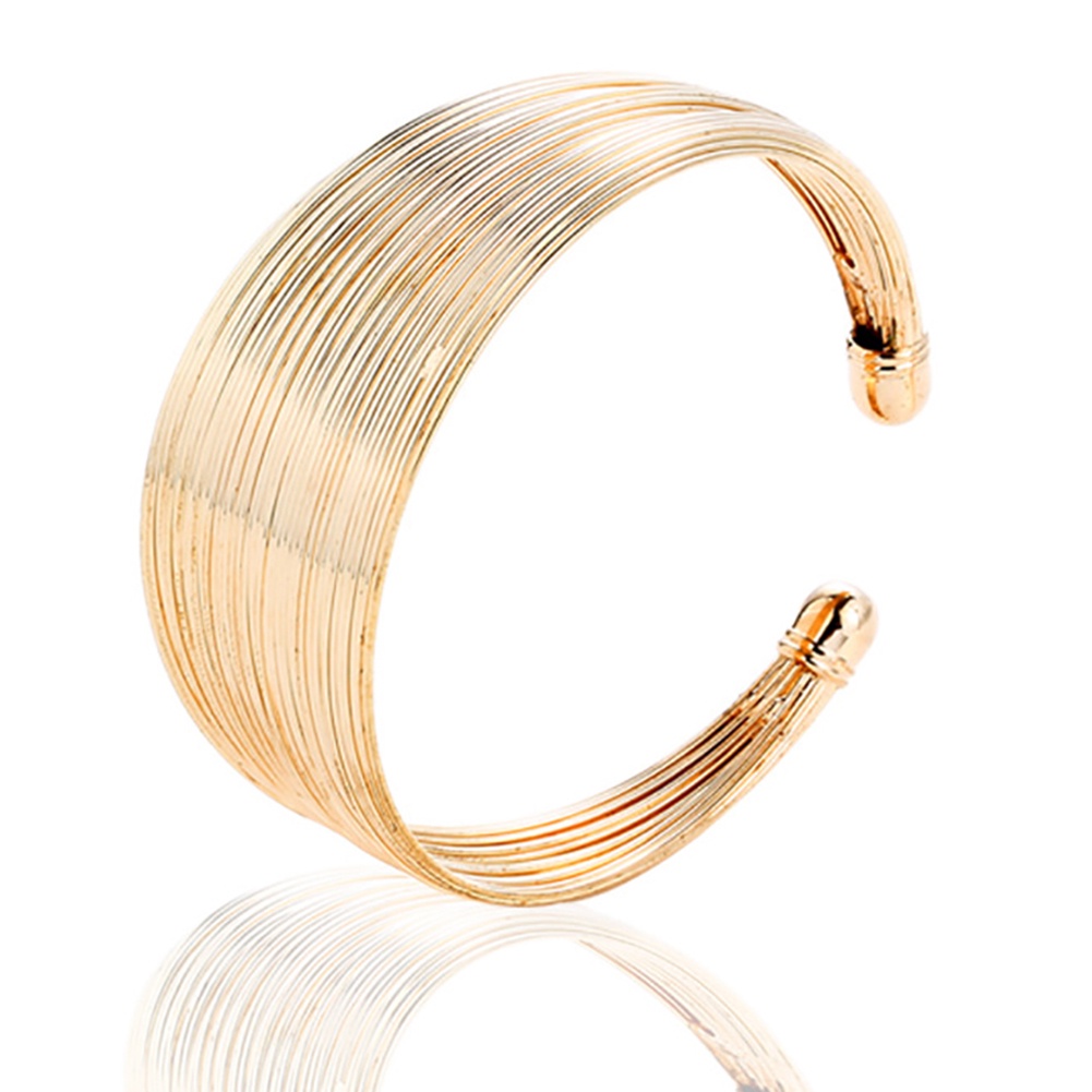 Hu Hu Hu Hu Hu Alat Bantu Pasang Kacamata♡ Gelang Bangle Open Adjustable Desain Kawat Multi Layer Untuk Wanita