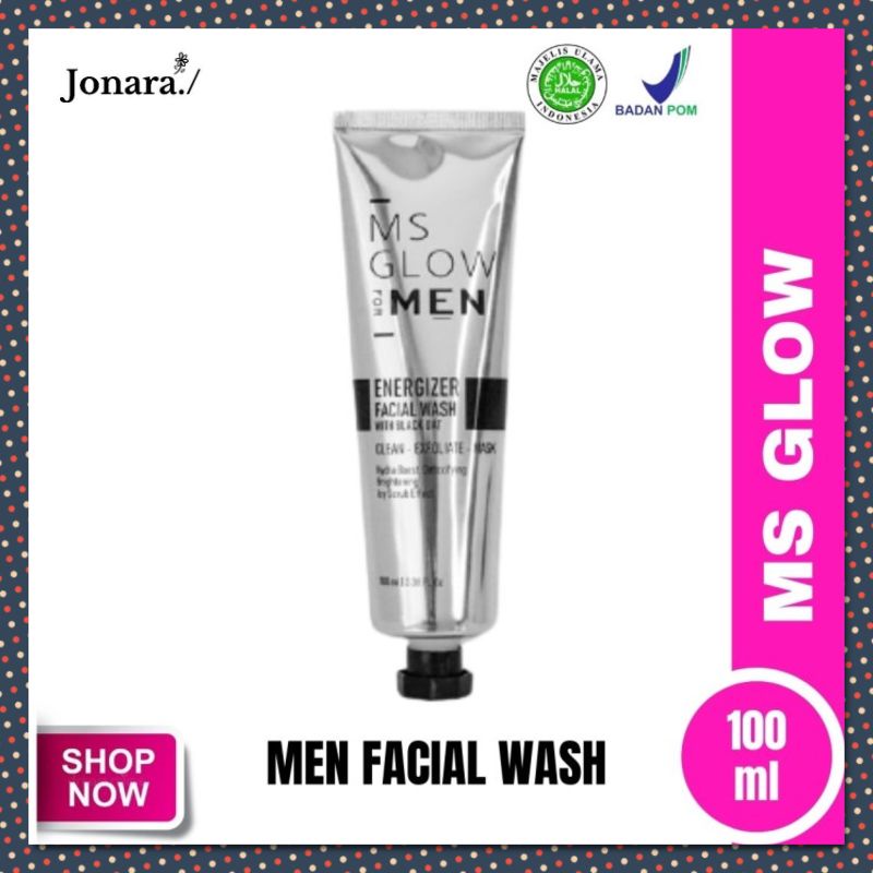 MS GLOW FOR MEN FACIAL WASH|PEMBERSIH WAJAH PRIA|CLEANSER WAJAH