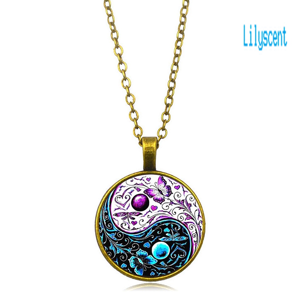 Kalung Liontin Tai Chi Motif Kupu-Kupu Gaya China Untuk Unisex