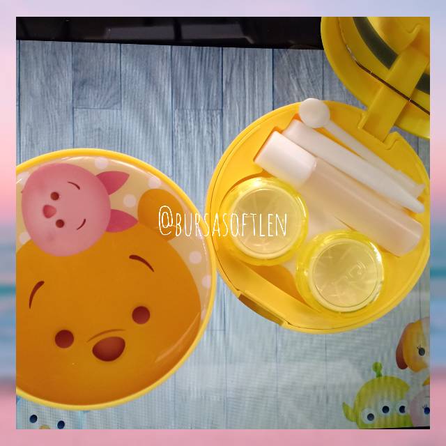 Tempat Softlens bulat Disney Tsum Tsum /  kotak softlens travel kit bursasoftlen