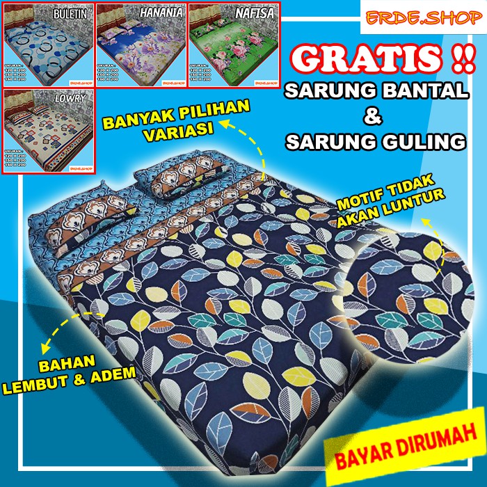 SPREI 120X200 160X200 180X200 SEPRAI SEPREI SPREI KINTAKUN LADY ROSE KATUN JEPANG BONITA RUMBAI ES15