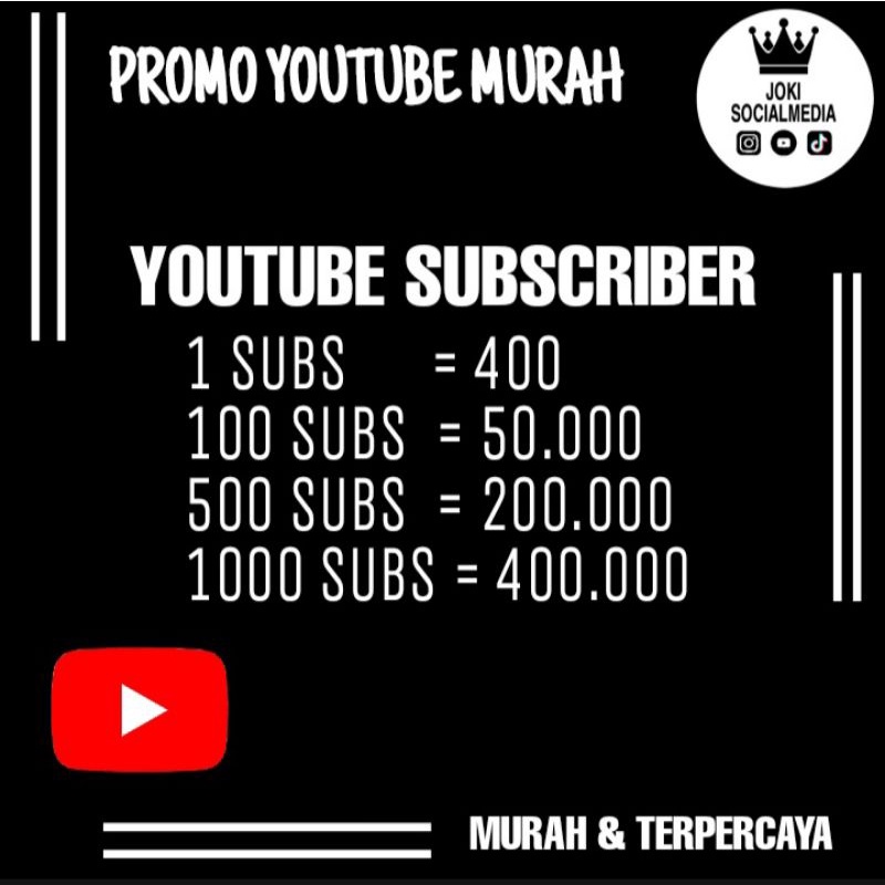 Subscriber Youtube Termurah