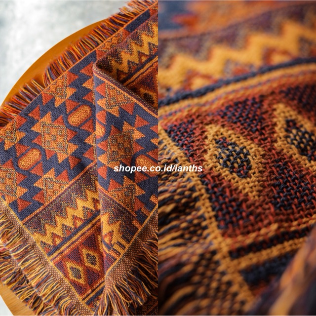 Kain Tenun Selimut (Blanket) Rajut Motif (Pattern) Navajo Tribal Ethnic American