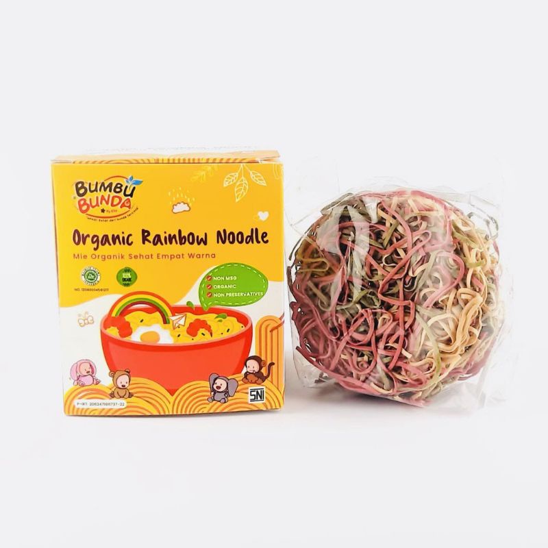 

Bumbu Bunda Elia Organic Rainbow Noodle Mpasi Mie Organik Sehat Empat Warna Mie Sayur Mie Sehat Mie Non MSG Mie Non Pengawet