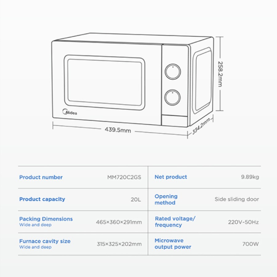 Midea Microwave Oven 20L MM720C2GS