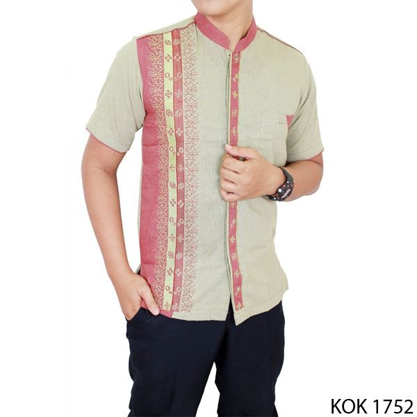 Baju Koko Tangan Pendek Katun Krem – KOK 1752