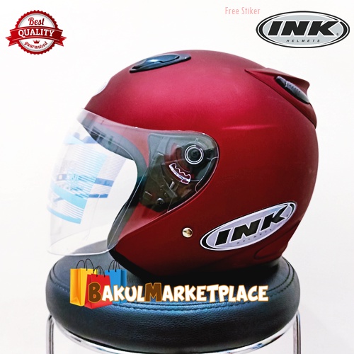 Helm INK CENTRO KW  ( merah maroon doff )