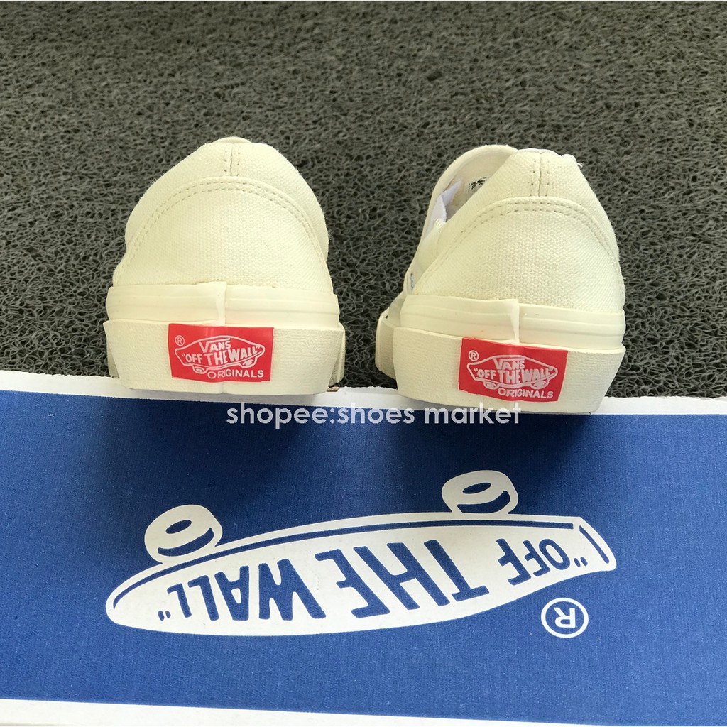 Vans Slip On Og Off White Full Cream Box Biru