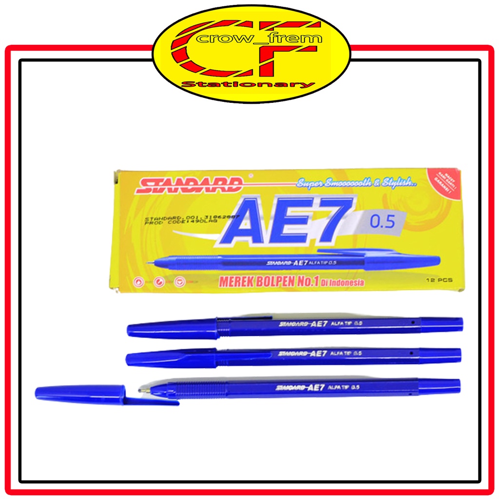 

Pulpen STANDARD AE-7 Biru 1Pack 1Lusin